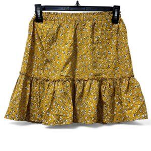 JapnaKids Girls' Yellow Floral Ruffled Skirt Size 10